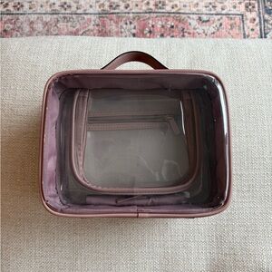 Calpak Medium Clear Cosmetics Case in Mauve